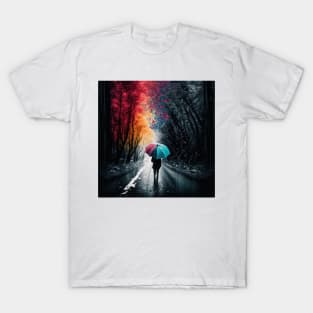 Living Life in Colour Walking in the Rain T-Shirt